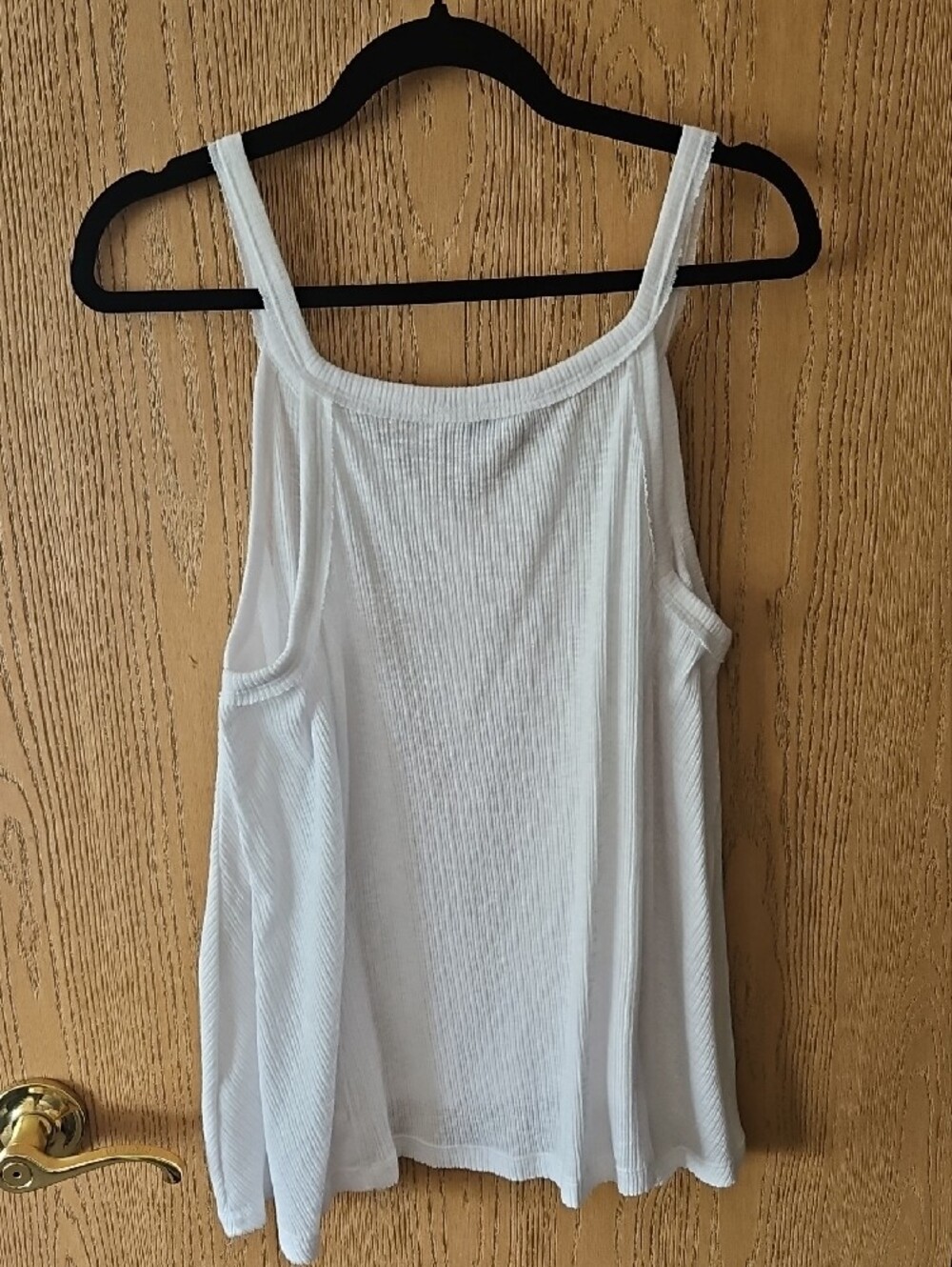 SO White Ribbed Button-Front Women's Tank - Picture 2 of 6